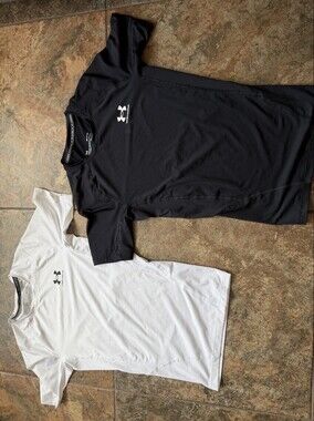 Under Armour Women’s HeatGear Short Sleeve Compression Shirts 2 - Black & White